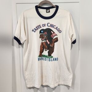 Vtg 80s Taste Of Chicago Bears Marco Island T-Shirt NFL Football Screen Stars XL